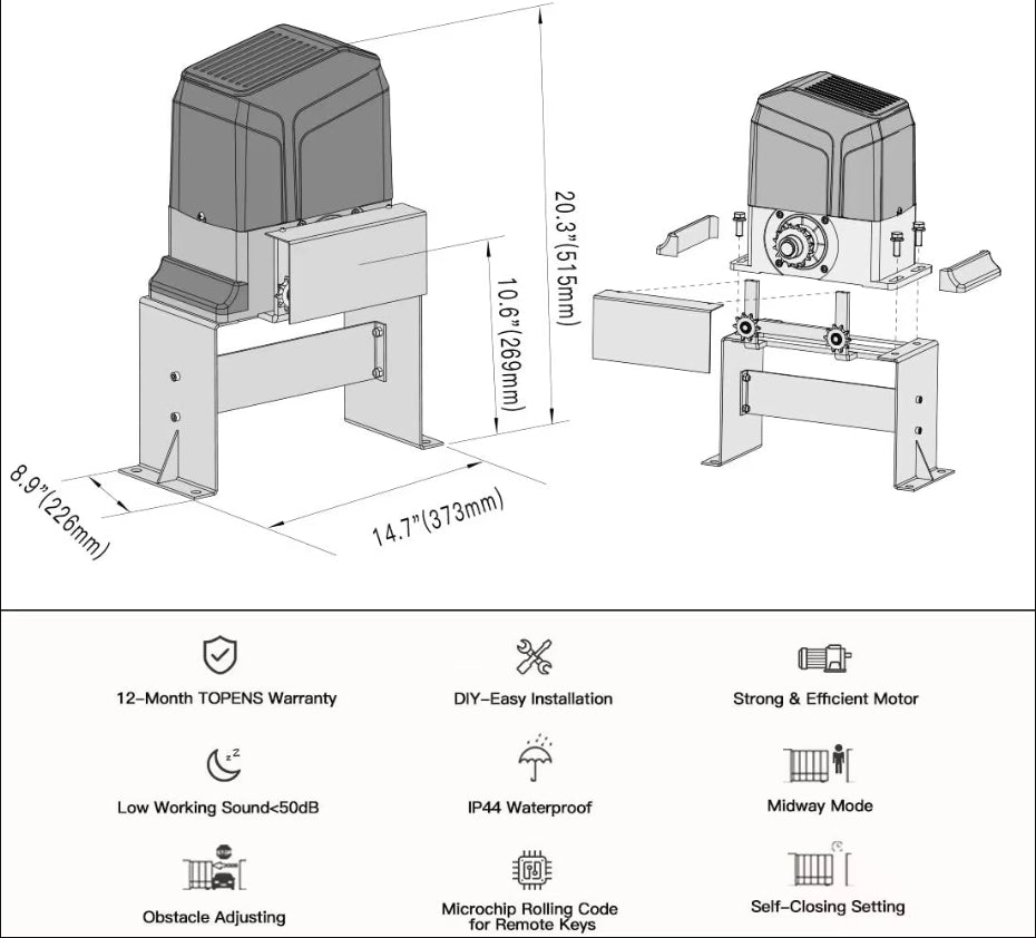 [Motor]Automatic Sliding gate, Electrical Opener